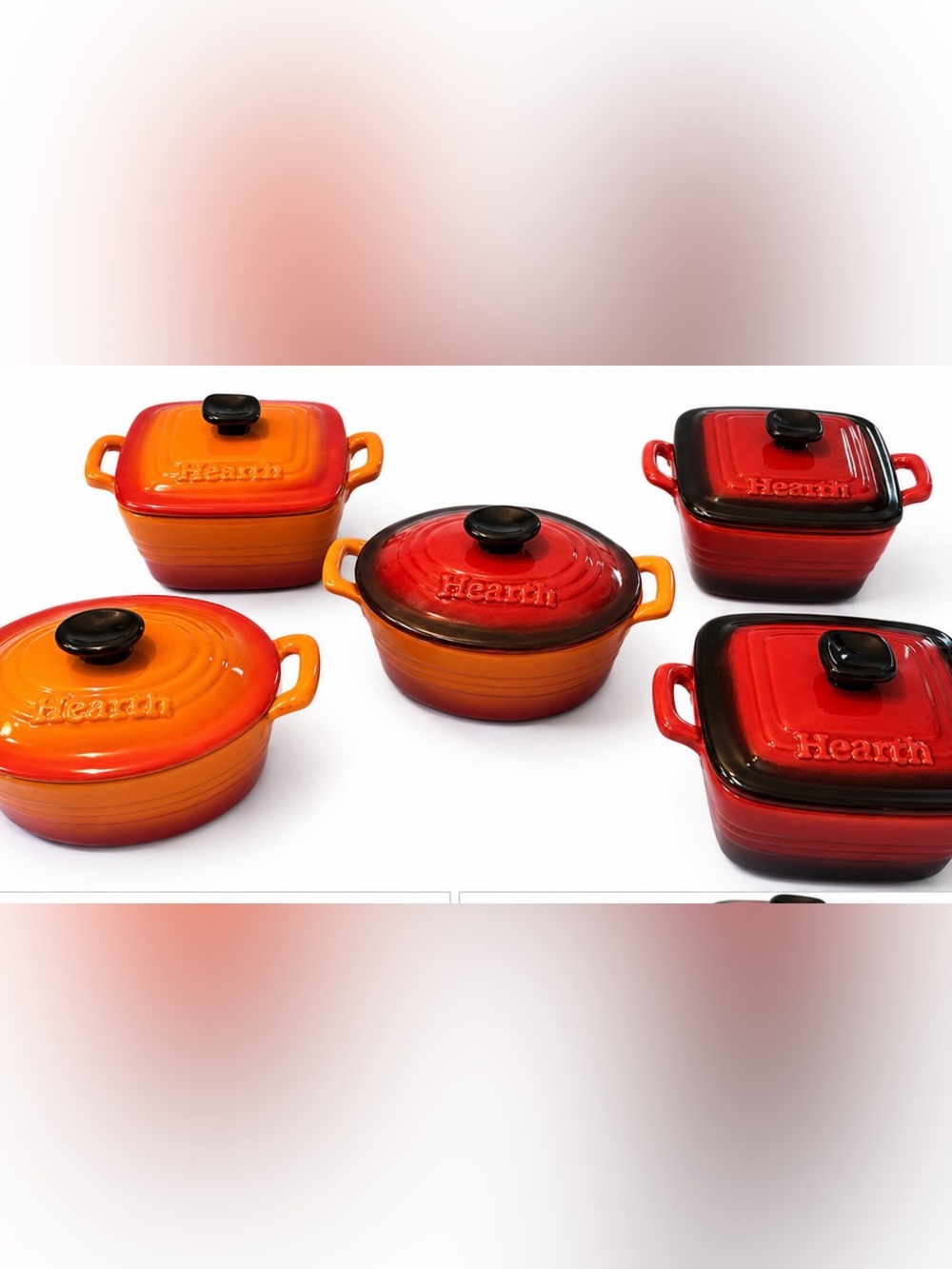 Hearth vintage Mini Casserole set with lids and handles
